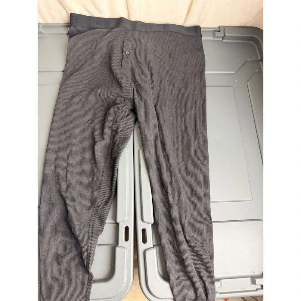 Magellan Outdoors Mens Thermal Base Layer Pants Black Waffle Knit 2XL Long Johns
